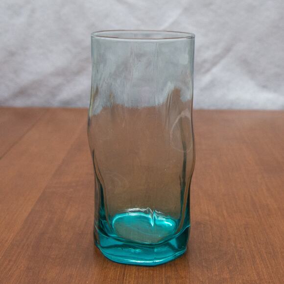 Vintage 90s BORMIOLI ROCCO Sorgente Collection Teal Green Highball Glass Tumbler - Picture 1 of 4